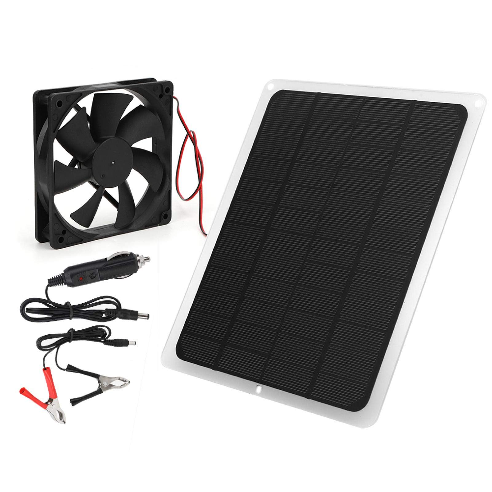Okuyonic Solar Panel with Exhaust Fan - Portable Solar Charging Board for Pet Houses, Kennels & Outdoor Shelters | Lightweight & Easy to Carry | Perfect for Ventilation & Cooling