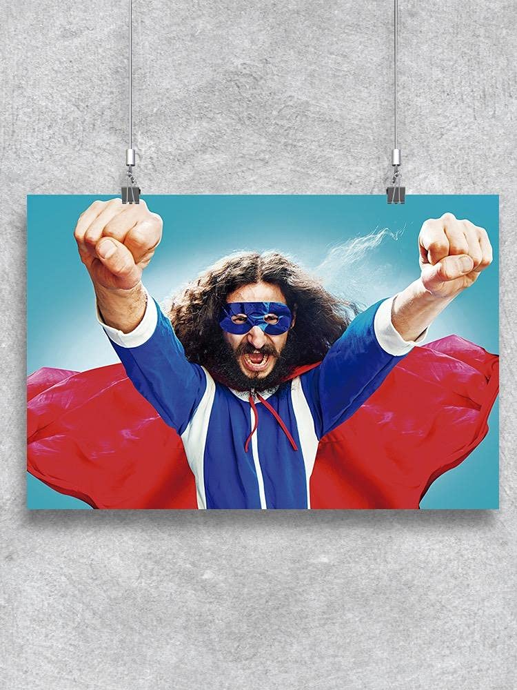 Fun Guy As A Mighty Man Poster - Inspirational Wall Art for Home & Office Decor - Perfect for Living Room, Bedroom, or Workspace Motivation