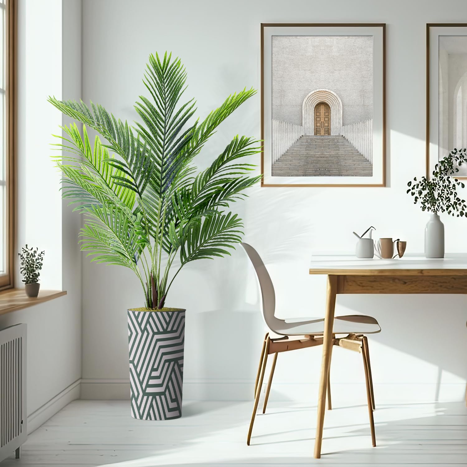Artificial Areca Palm Tree in Geometric Planter - 66