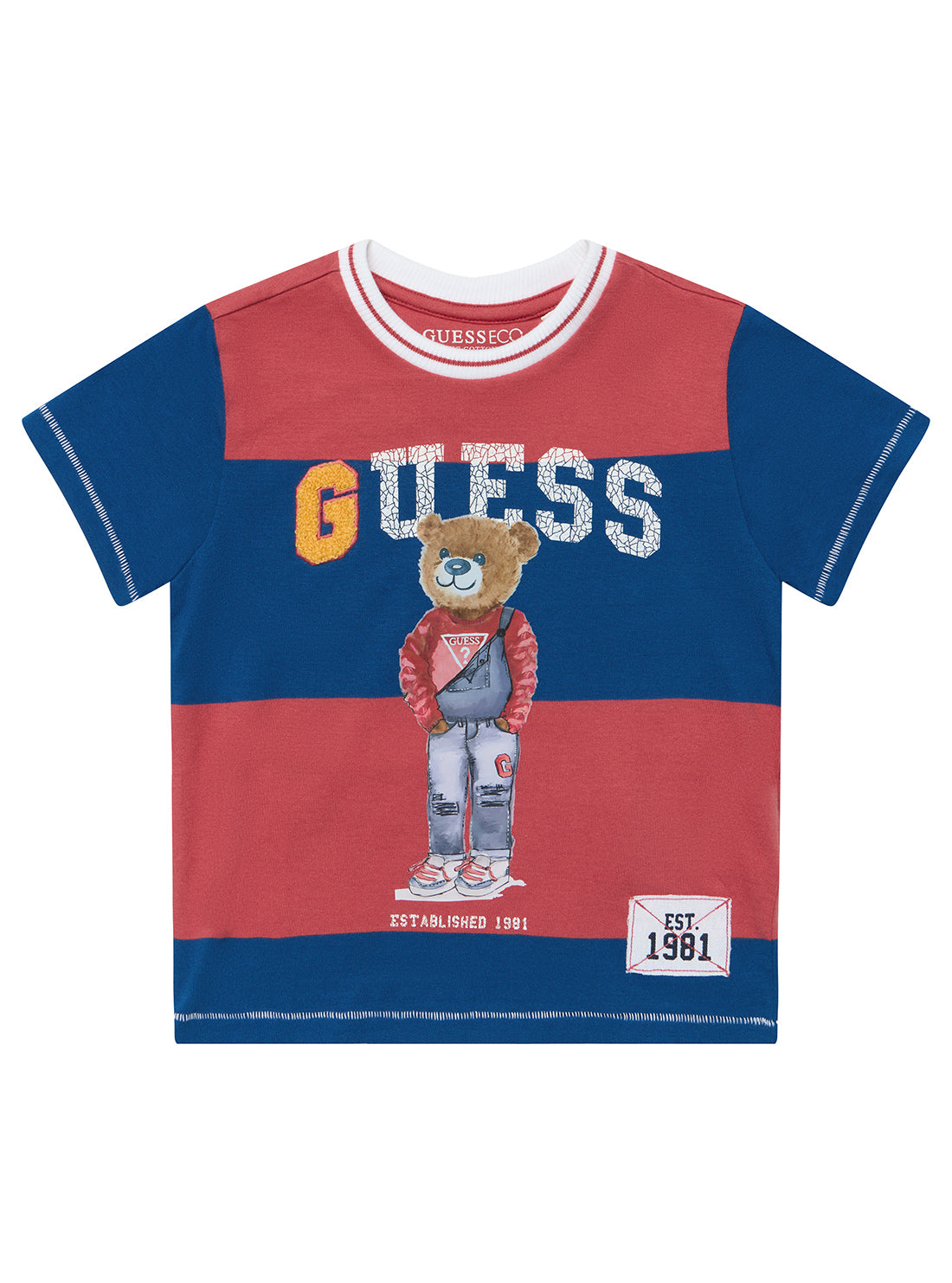 Blue and Red Short Sleeve T-Shirt for Kids (Ages 2-7) - Comfortable Cotton Tee for Playtime, School & Everyday Wear