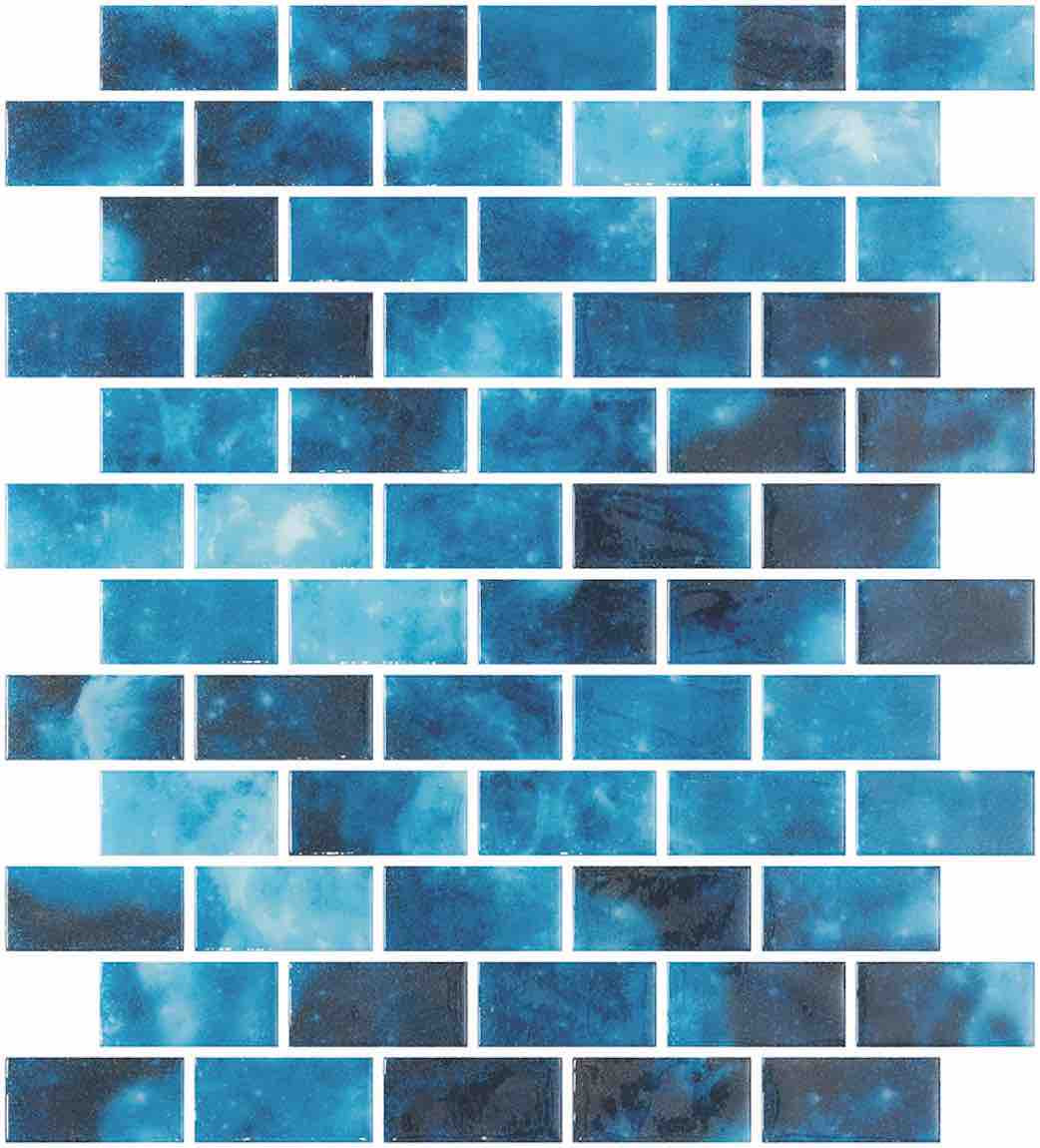 Premium Glass Pool Mosaic Tile Seine 1x2 - Waterproof & Durable for Swimming Pools, Spas & Backyard Landscaping
