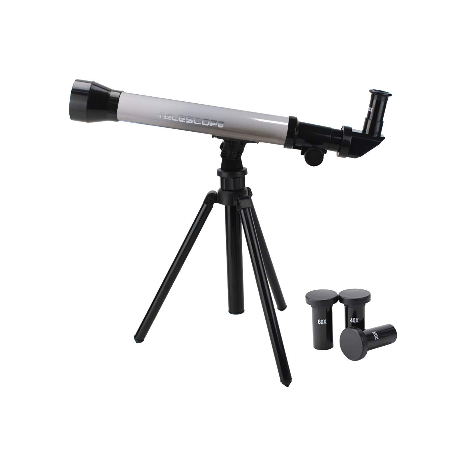 High-Powered Monocular Telescope for Kids - Science & Astronomy Educational Toy with 1 Inch Wooden Cubes (Grey) - Perfect for Stargazing, Classroom Learning & STEM Activities