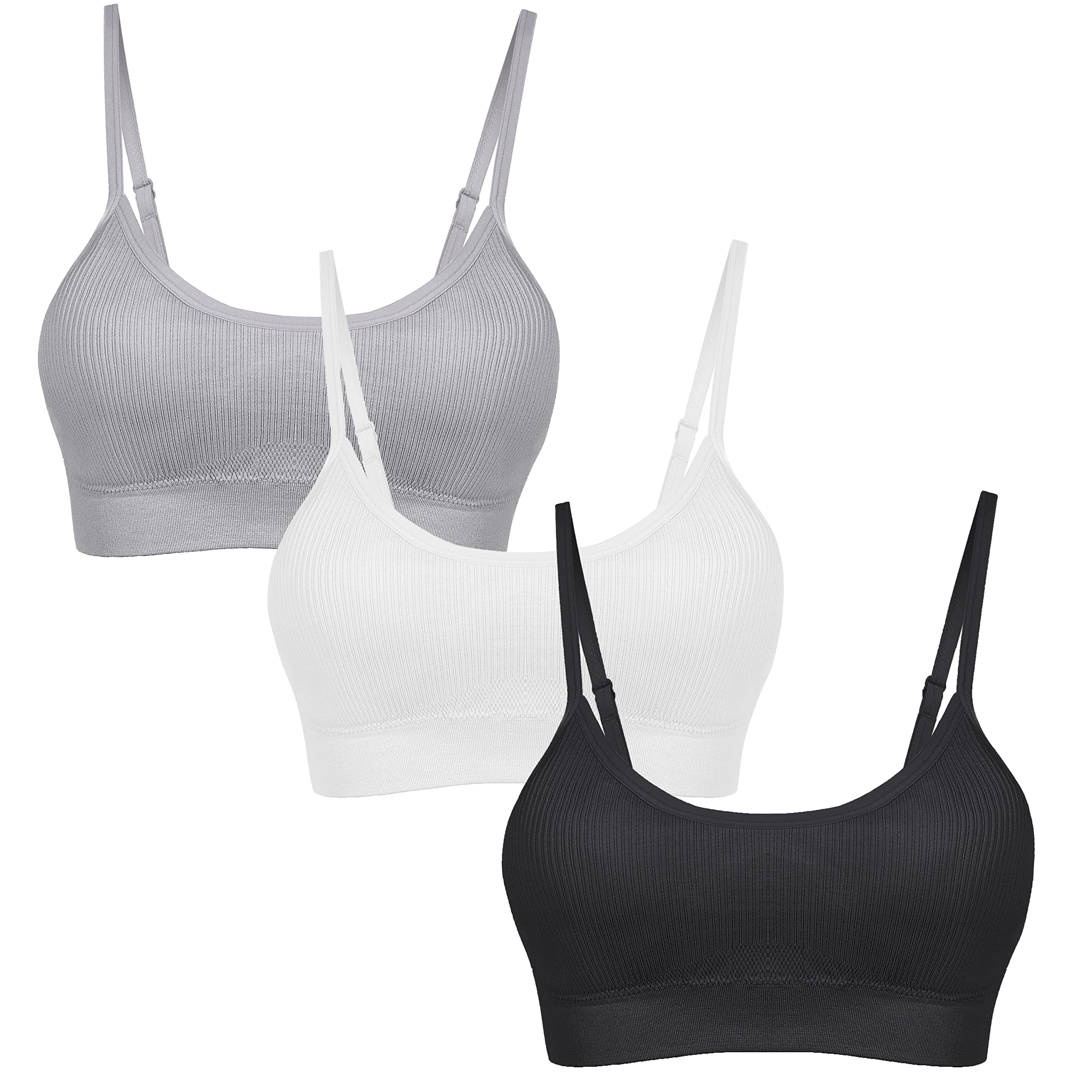 AKAMC Women's Cross Back Sports Bra - Adjustable Straps, Padded Support for Yoga, Workout & Fitness - Perfect for Gym, Running & High-Intensity Training