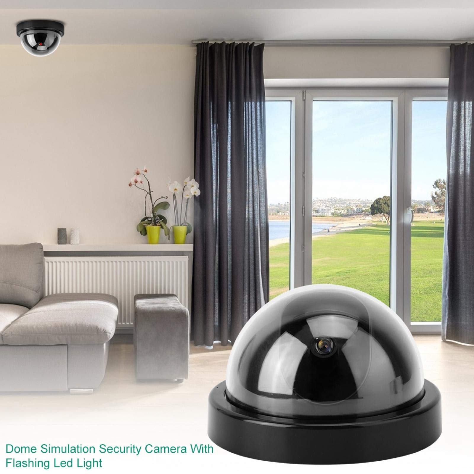 4-Pack Black ABS Dummy Dome Security Cameras - Fake Surveillance Camera for Supermarkets, Hotels & Home Security | Deter Crime & Enhance Safety