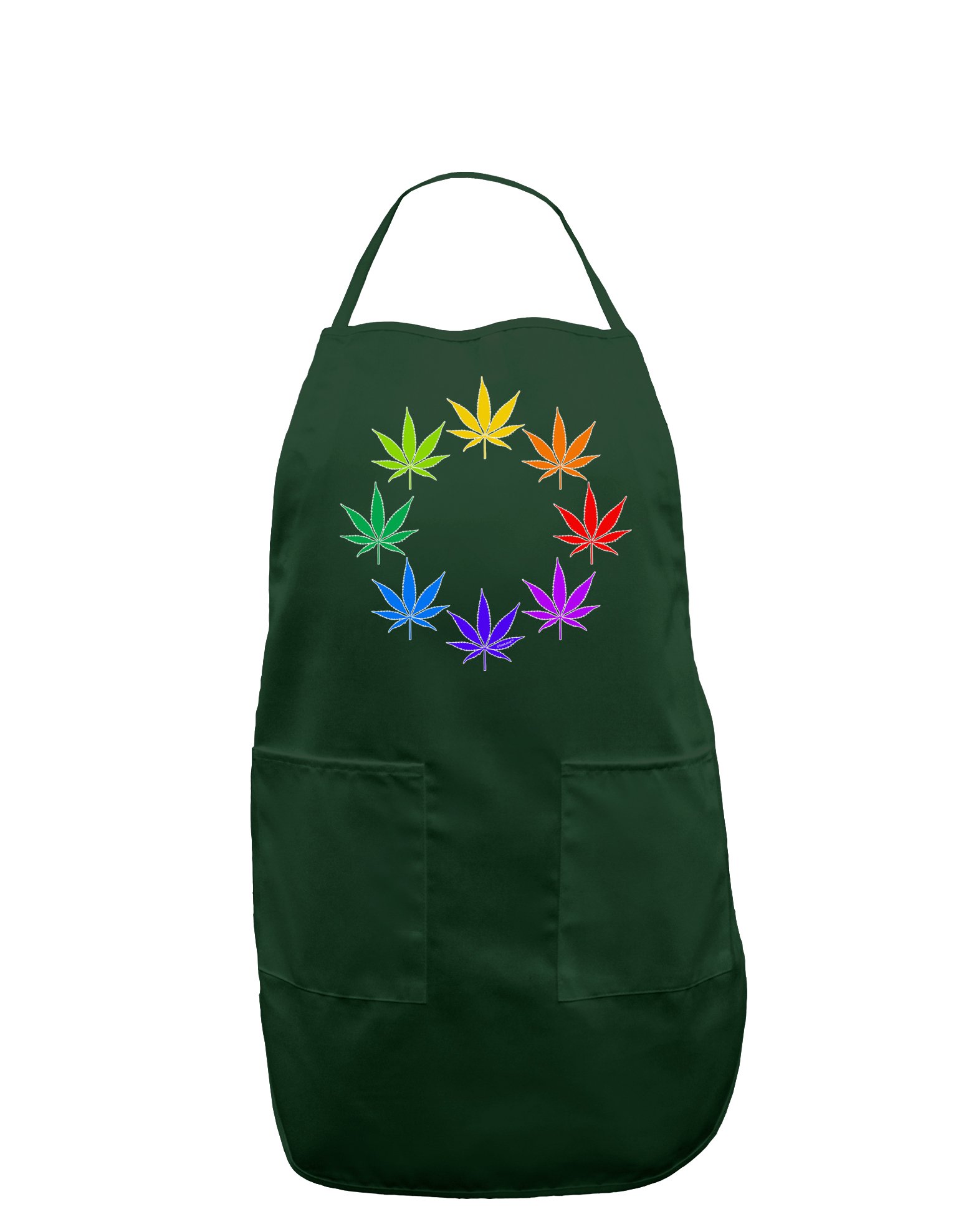 TooLoud Rainbow Cannabis Leaf Print Dark Kitchen Apron for Adults - Perfect for Cooking, Baking, BBQ & Pottery Painting
