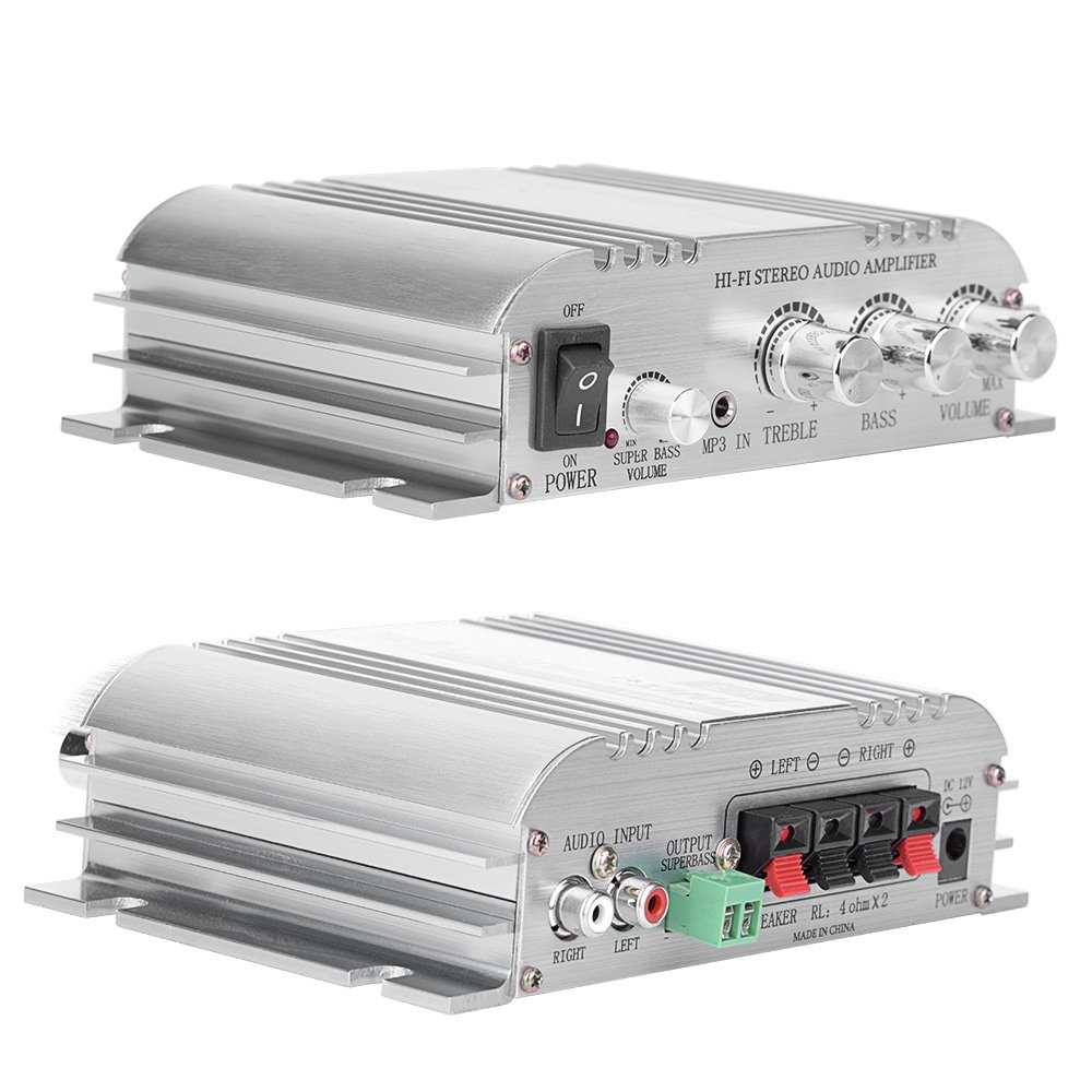 Dual Channel Mini Portable Stereo Audio Amplifier - Compact Power AMP for Car, Home Theater & Computer Speakers | Perfect for DIY Audio Projects & Small Spaces