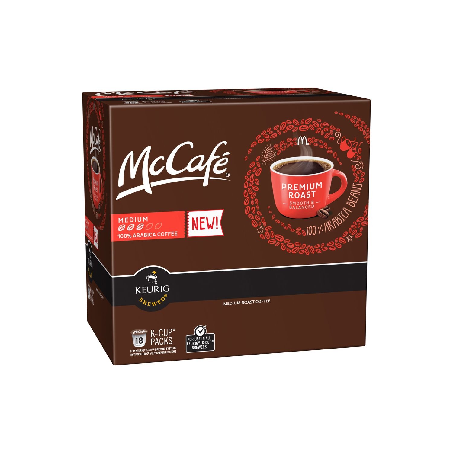 McCafe French Roast Dark Roast Coffee Pods - 18 Count (6 Pack) | K-Cup Compatible | Bold & Rich Flavor | Perfect for Morning Brew & Office Use