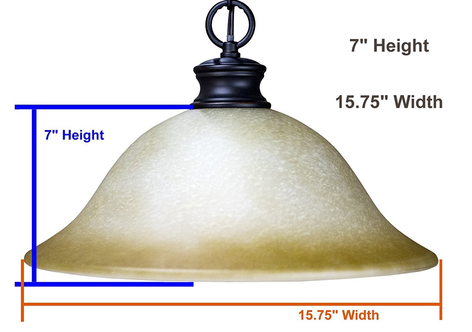 Dolan Designs Plug-in Hanging Swag Pendant Lamp - Oil Rubbed Bronze Finish with Amber Glass Shade & Rocker Switch (Model SO101-272) - Perfect for Dining Room, Kitchen Island, or Bedroom Lighting