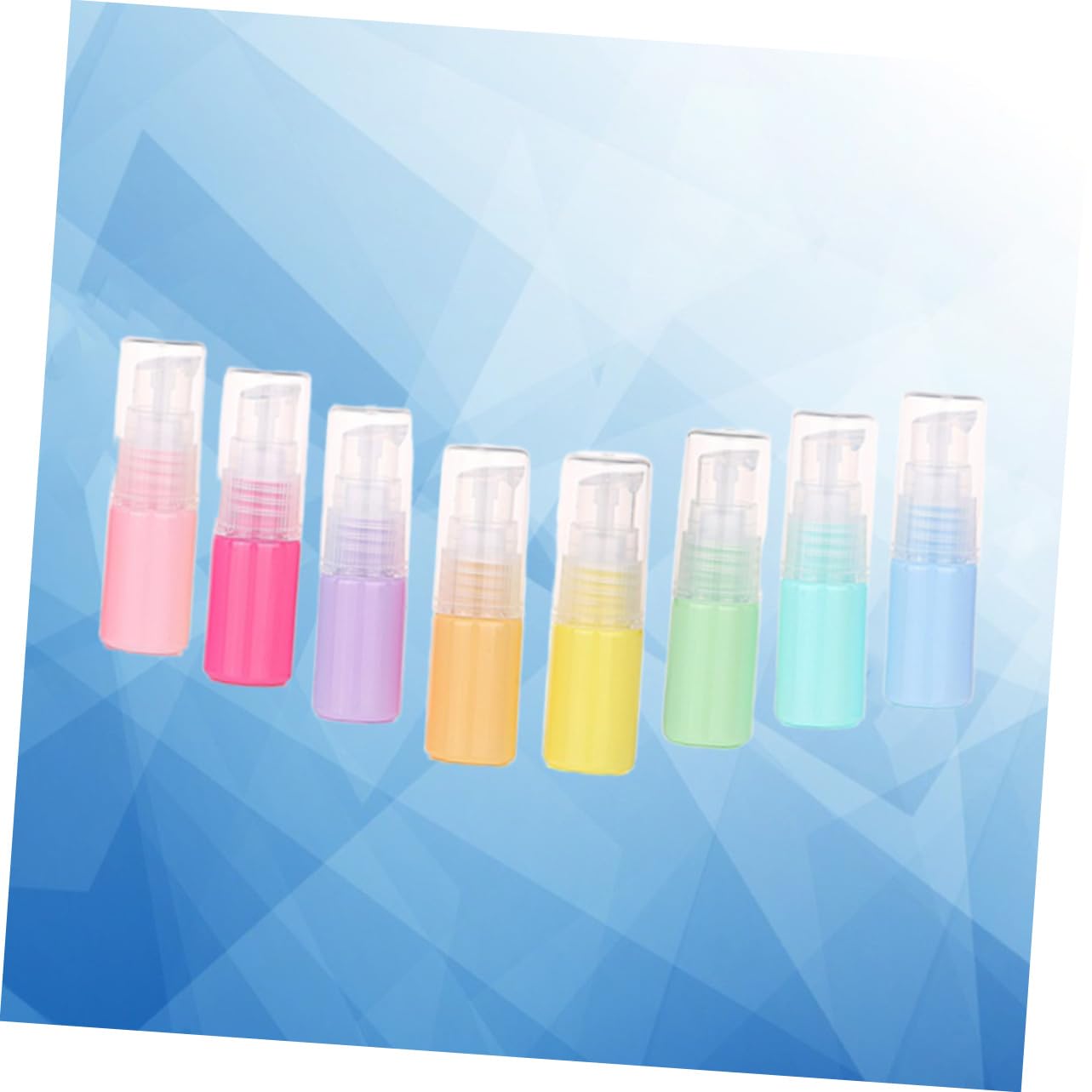 FRCOLOR Set of 8 Pressure Pump Emulsion Bottles - 10ml Plastic Lotion Sample Containers with Smooth Finish | Perfect for Travel, Cosmetic Samples & DIY Beauty Products