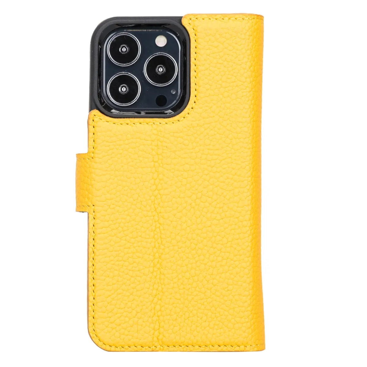 Premium Yellow Leather Magnetic Case for iPhone 13 Pro - Slim Protective Cover with Strong MagSafe Compatibility | Perfect for Work, Travel & Everyday Use