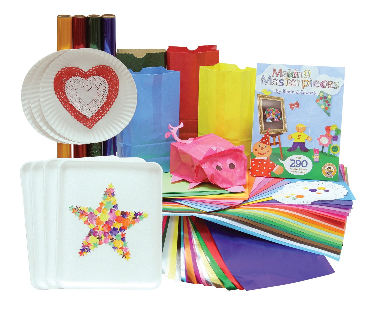Hygloss Products Making Masterpieces Art Kit - 250+ Multicolor Craft Supplies for Kids DIY Projects | Perfect for School, Home & Creative Activities