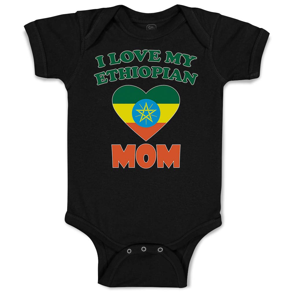 Custom Baby Bodysuit - I Love My Ethiopian Mom Cotton Onesie for Boys & Girls | Soft & Comfortable Infant Outfit for Everyday Wear & Special Occasions
