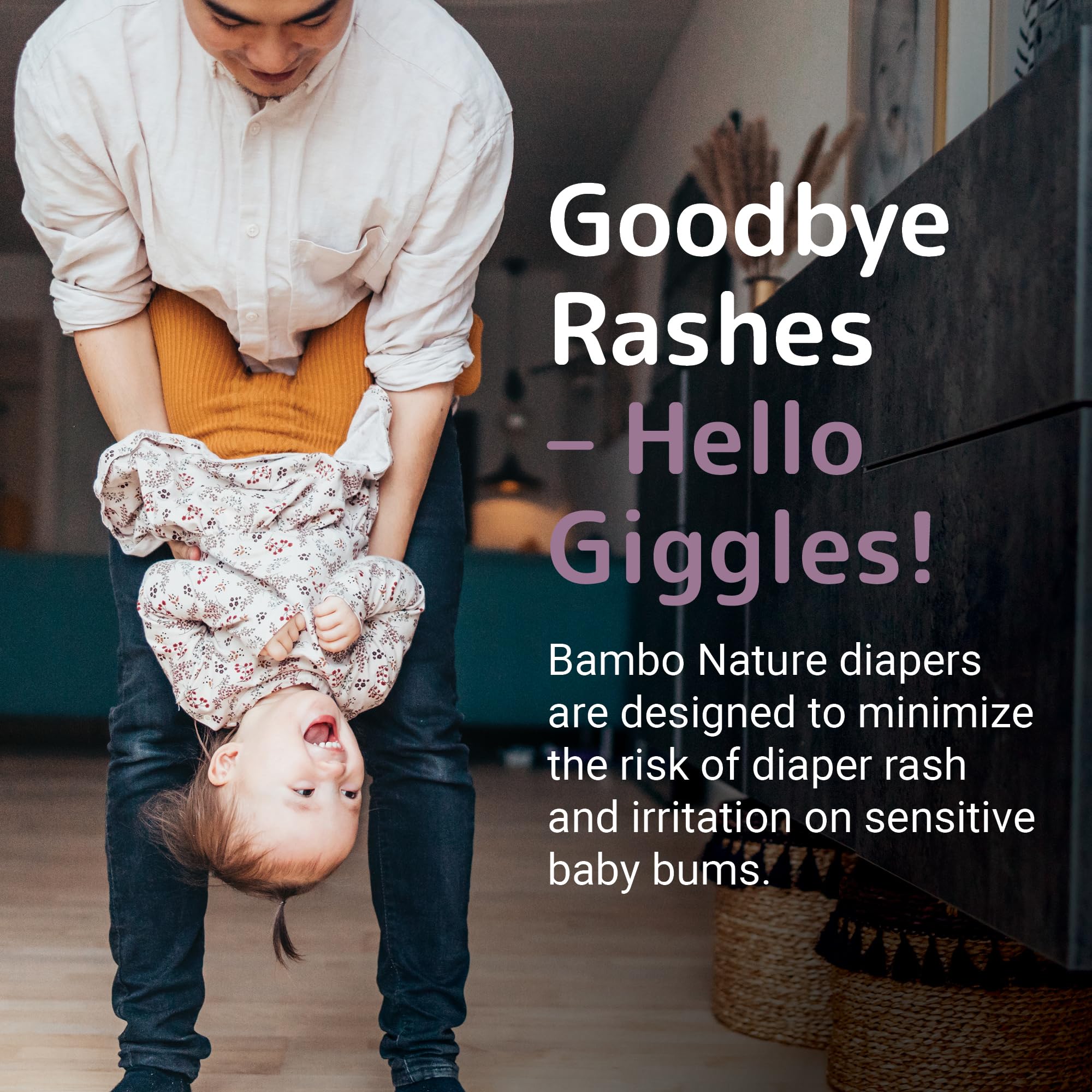 Bambo Nature Hypoallergenic Baby Diapers Size 2 (384 Count) - Eco-Friendly, Chlorine-Free, Super Absorbent & Leak-Proof for Sensitive Skin | Ideal for Overnight Use, Daycare & Travel