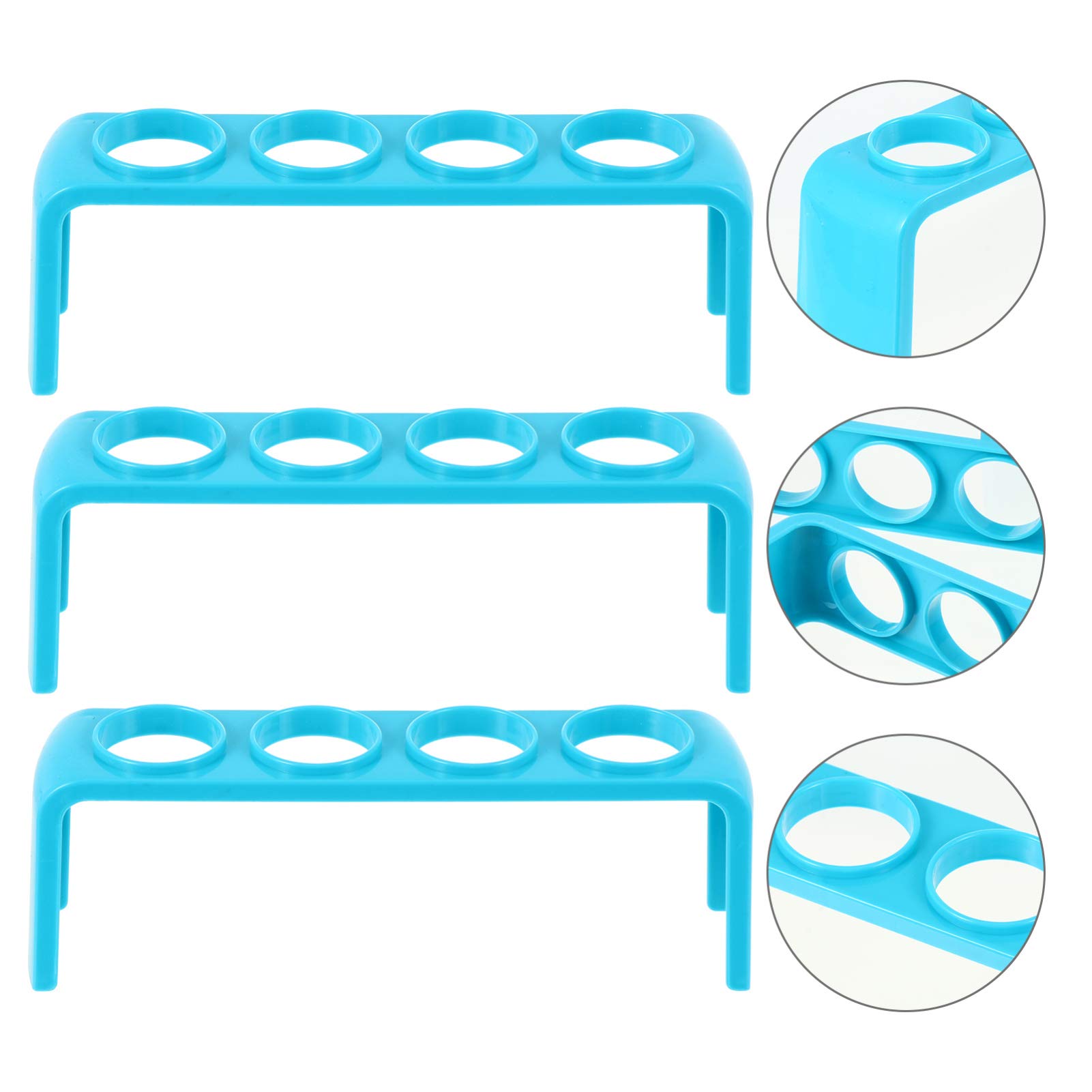 3pcs Plastic Test Tube Rack Holder - Durable Lab Tube Organizer for 10-30mm Tubes, Perfect for Science Experiments, Chemistry Labs & DIY Projects | Compact Storage Solution for Test Tubes, Vials & Small Bottles