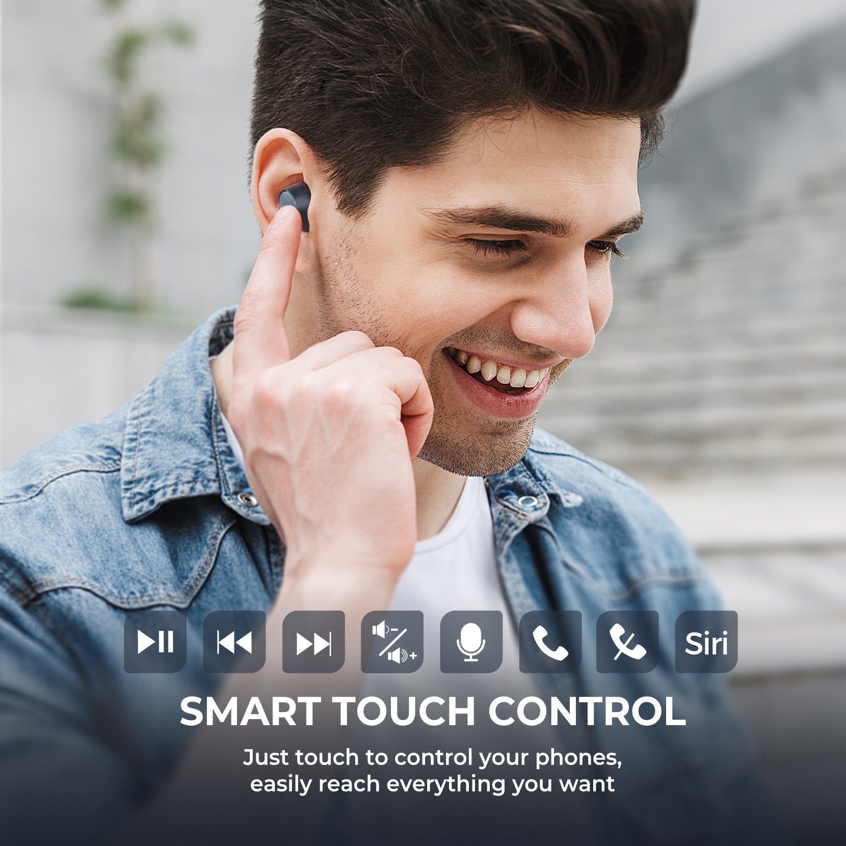Mpow M13 Wireless Bluetooth Earbuds with Noise Cancellation, 30H Playtime, IPX8 Waterproof - Perfect for Running, Gym Workouts & Travel