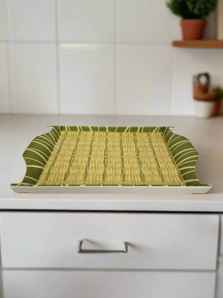 13x8.75 Inch White Melamine Serving Tray - Durable Plastic Food Tray for Dining, Buffet, Party, and Restaurant Use
