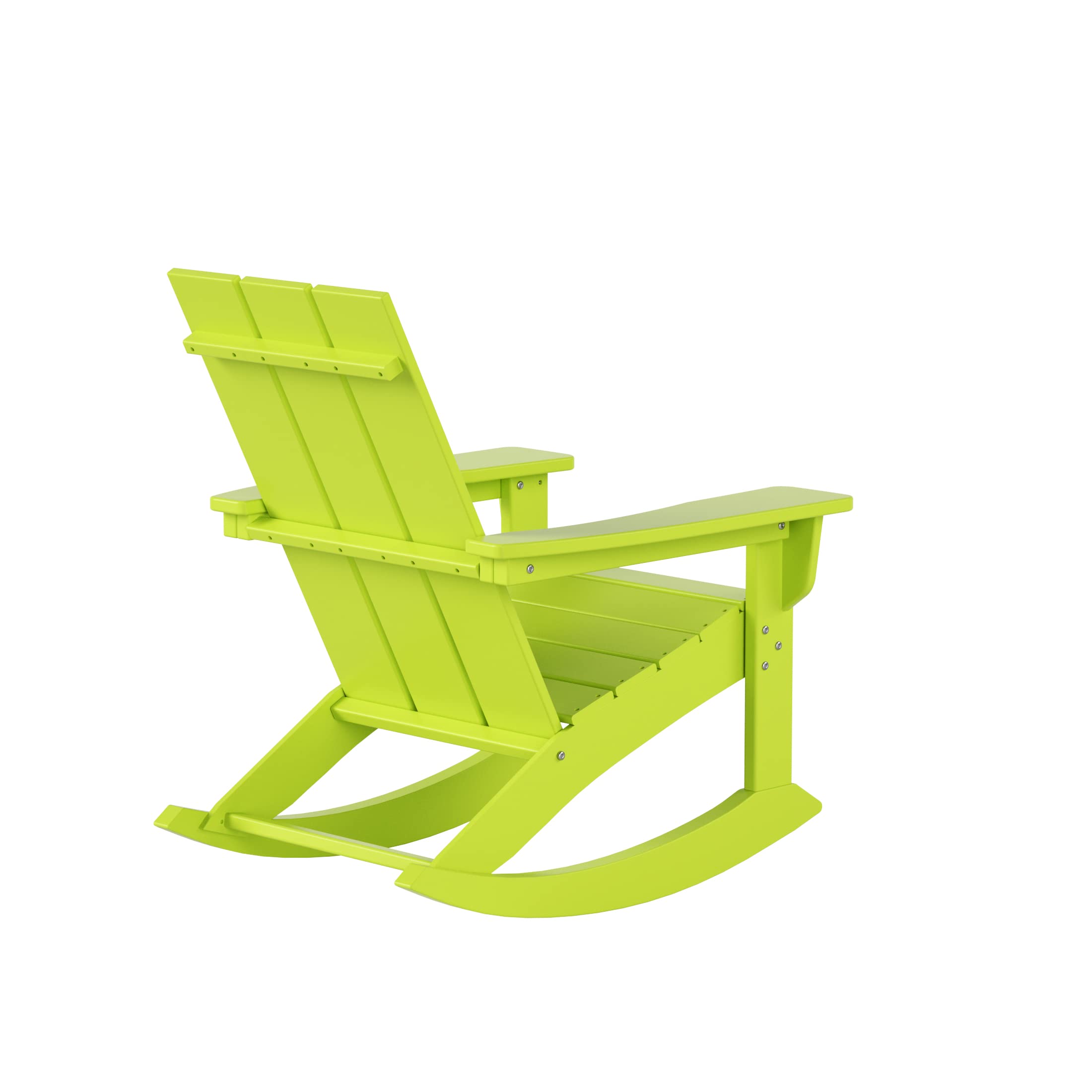 WO Home Furniture 4-Piece Patio Rocking Chair Set - Modern Outdoor HDPE UV-Resistant Rocking Chairs (Lime Green) - Perfect for Backyard, Garden, Poolside & Deck Relaxation