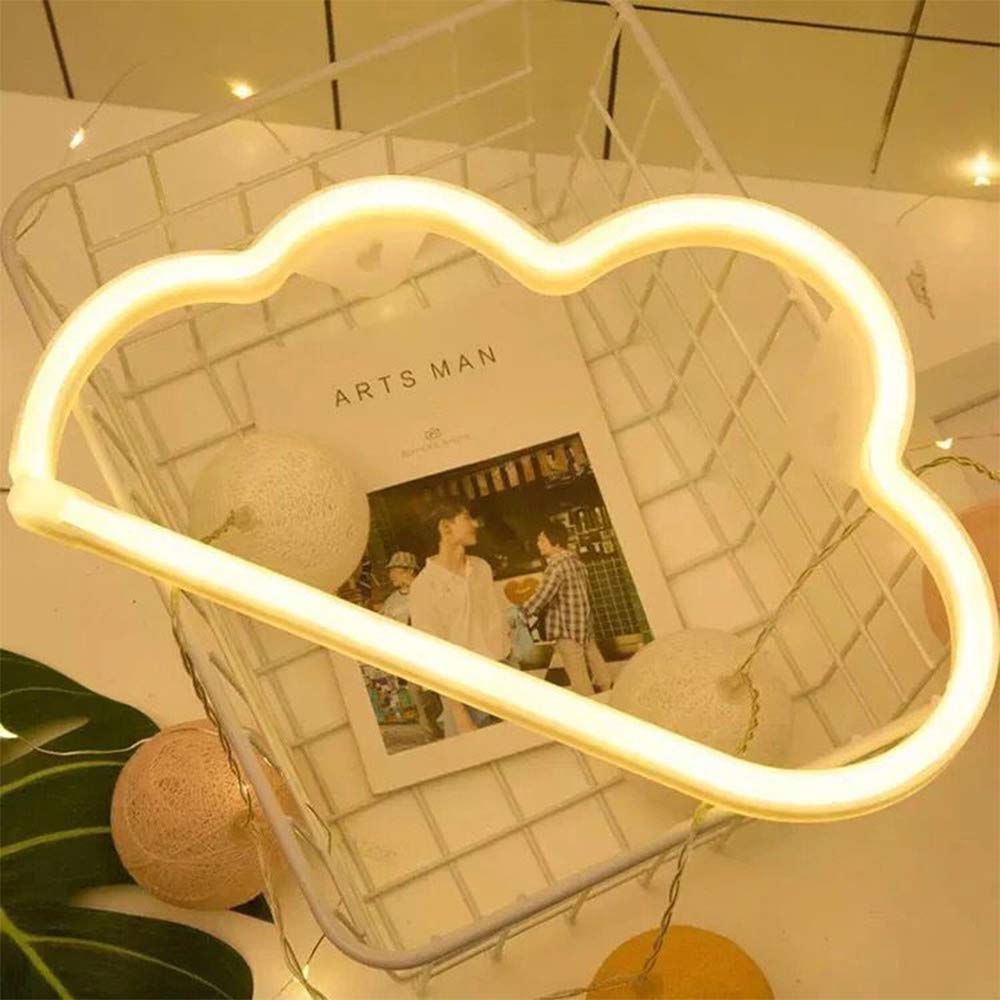 LYGZTing USB LED Neon Sign - Cloud Design Decorative Wall Light for Christmas, Birthday Party, Kids Room & Living Room | Battery-Free USB Charging Neon Art for Home Decor, Bar, Cafe, Wedding & Events