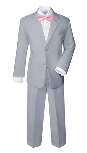 Grey W/Dusty Rose Bow Tie