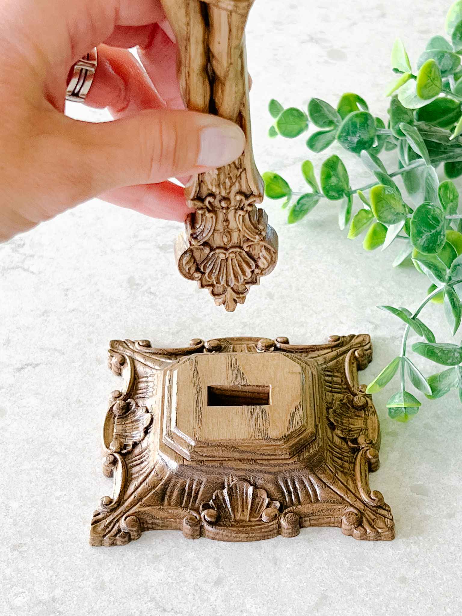 Hand-Carved Wooden Crucifix with Display Base - Perfect for Home Altar, Church Decor, and Religious Gifts