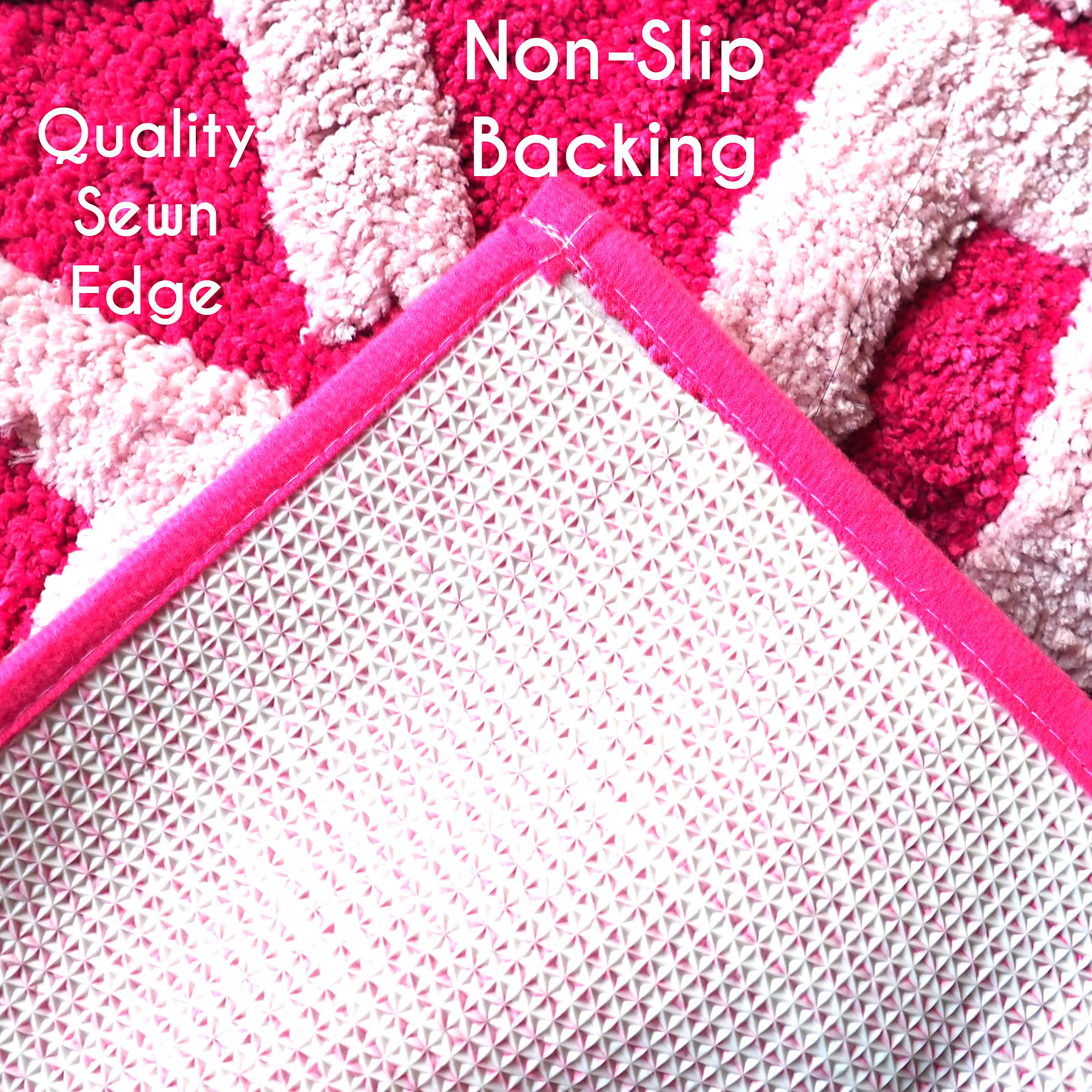 Evovee Funny 'Get Naked' Bath Mat - Non-Slip Cute Bathroom Rug, Washable Shower Mat for College Dorm Decor (Hot Pink) | Perfect for Bathroom, Shower & Spa Relaxation