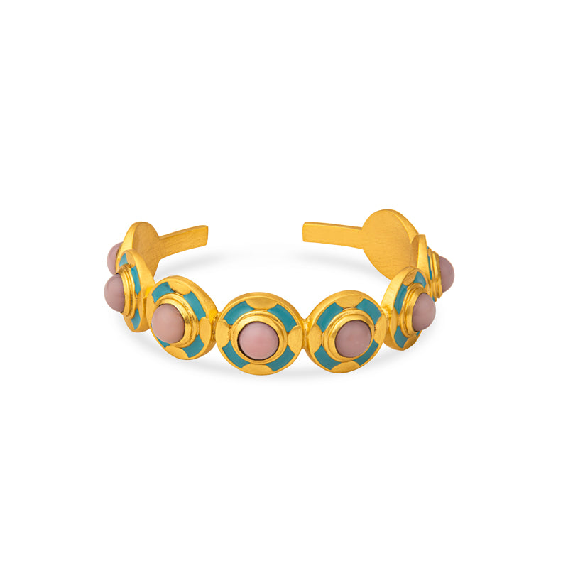 Venice Pink Opal Cuff Bracelet – Elegant Handmade Boho Jewelry for Women, Gift for Her | Perfect for Weddings, Parties & Everyday Wear