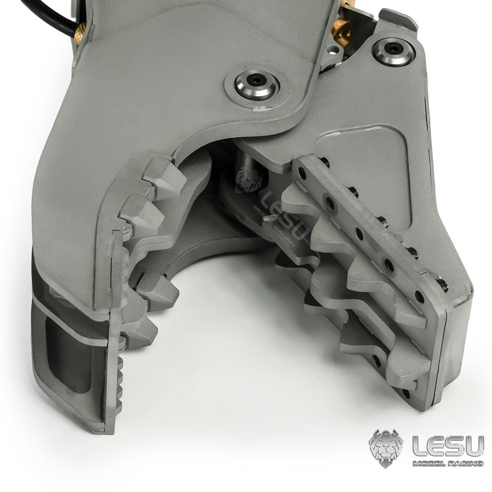 Upgraded Metal Hammer Grab Fork with Tiltable & Openable Bucket for LESU 1/14 RC Hydraulic Excavator B0006 AOUE ET35 Model - Perfect for Construction Simulation, Digging & Material Handling