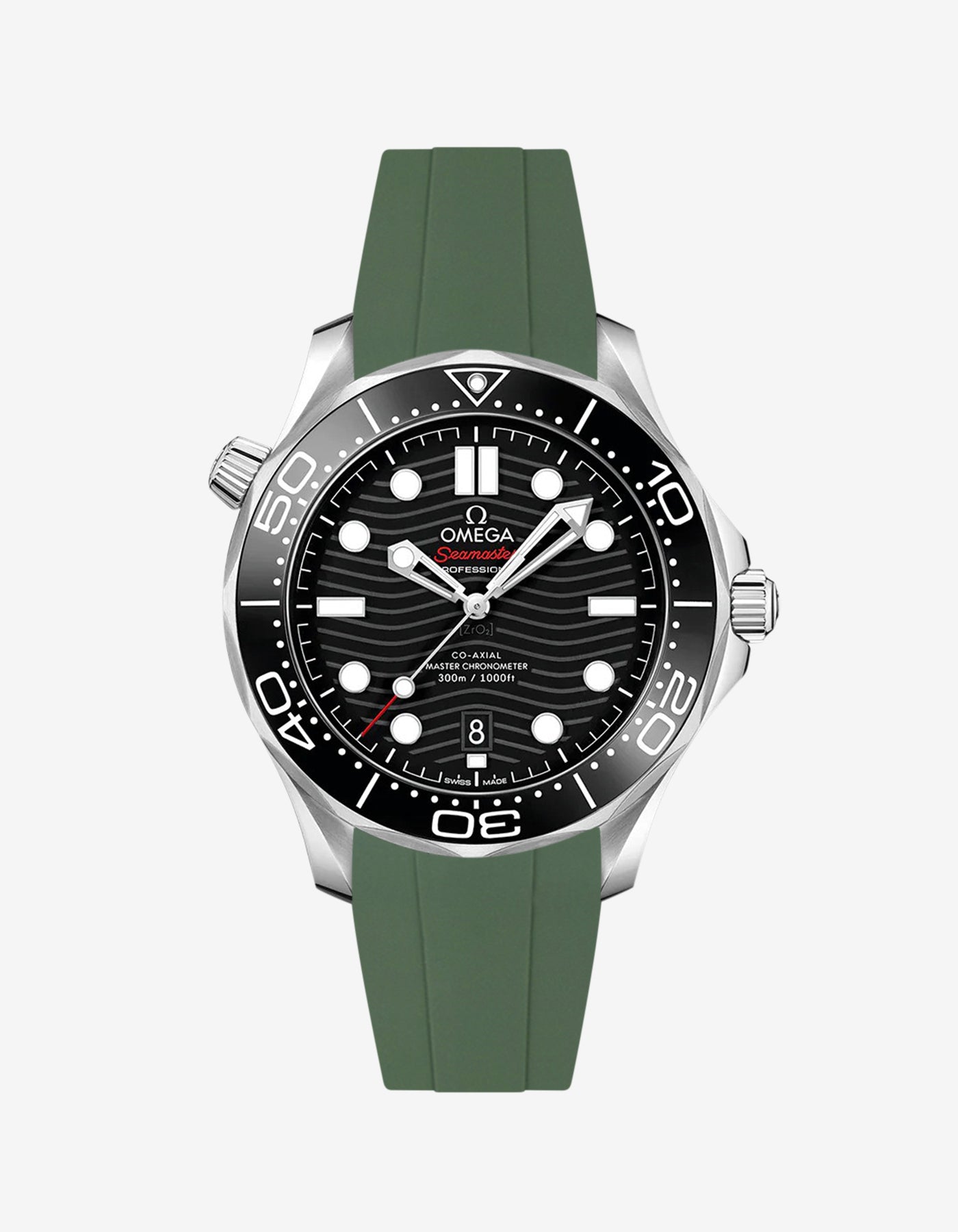 Omega Seamaster Diver 300 42mm Black Rubber Replacement Strap | Durable Waterproof Watch Band for Swimming, Diving & Everyday Wear