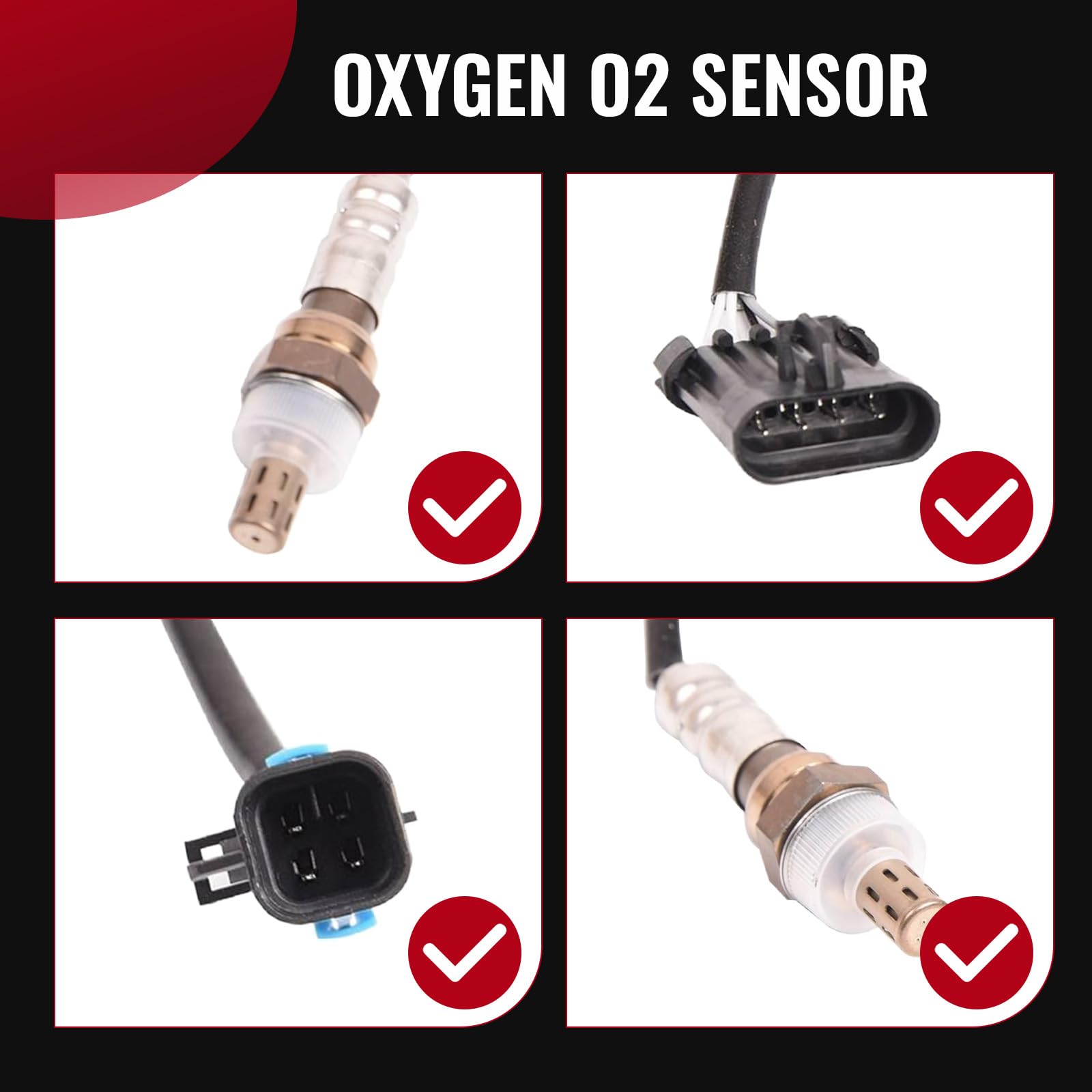 Bapmic Upstream & Downstream Lambda O2 Oxygen Sensor Compatible with Cadillac Chevrolet GMC 19178116 - Improve Engine Performance & Fuel Efficiency