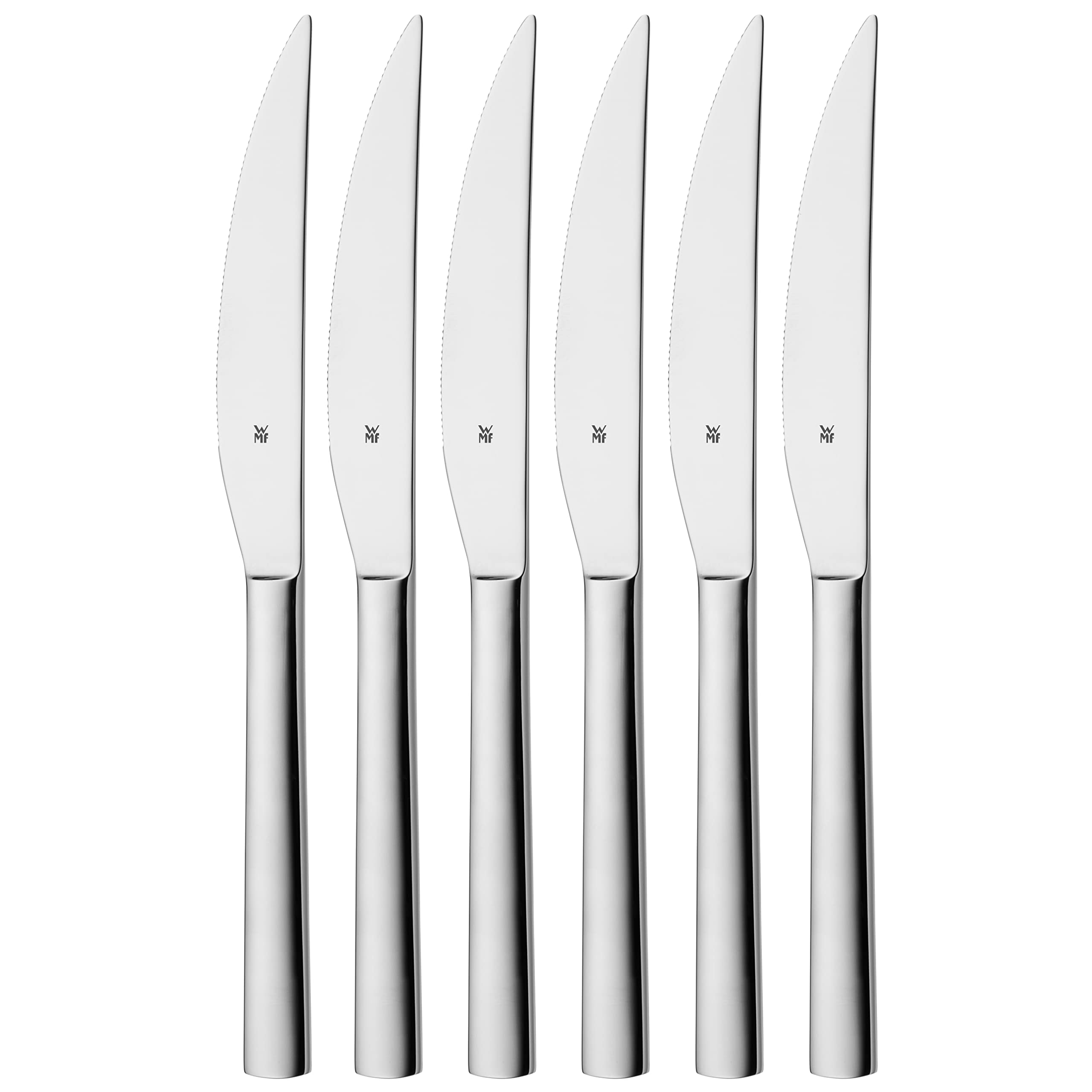 WMF 6-Piece Premium Stainless Steel Steak Knives Set - Sharp & Durable for Steak, Meat, BBQ, and Fine Dining