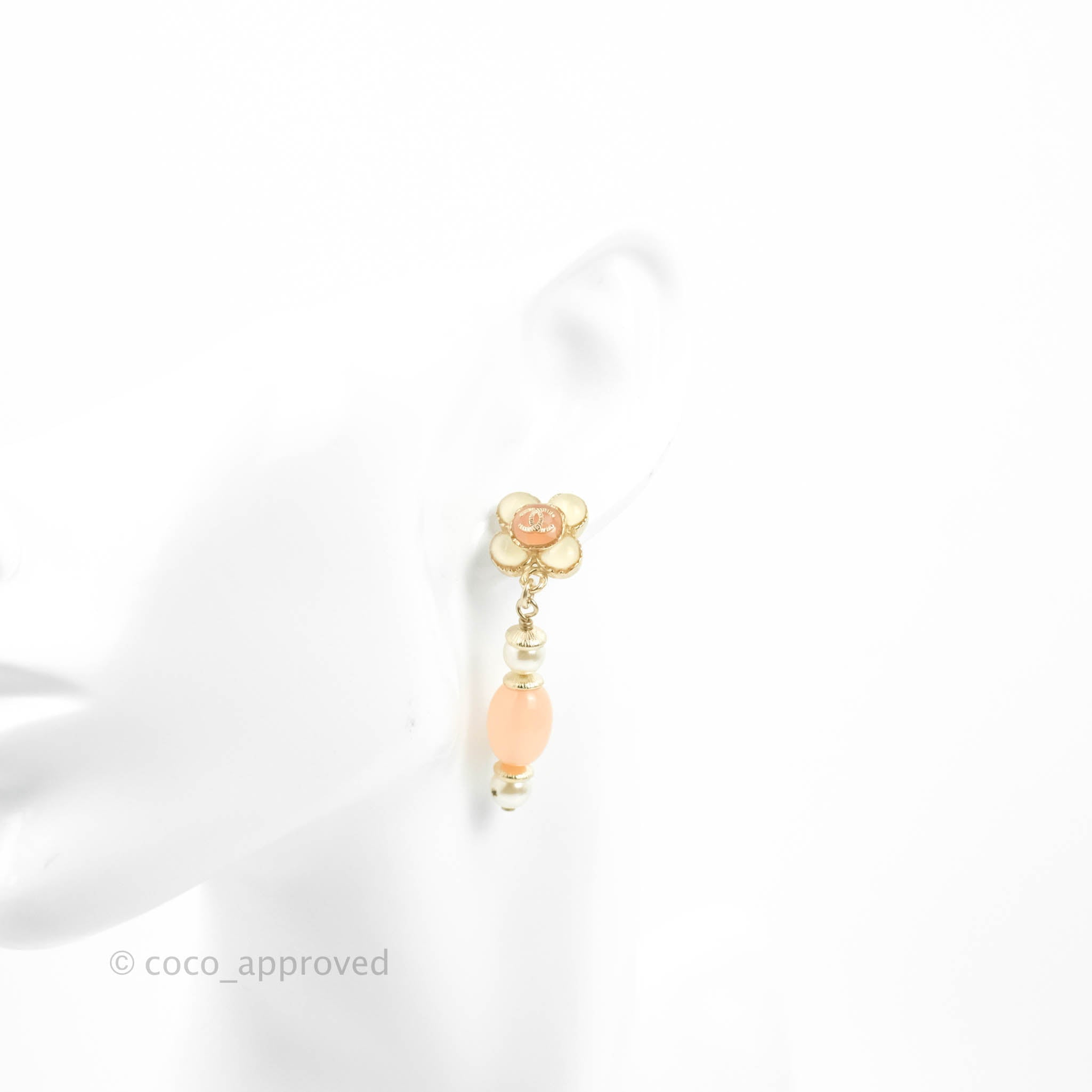 Chanel CC Flower Pink Resin Pearl Drop Earrings 18C - Luxury Fashion Jewelry for Women, Perfect for Parties, Weddings & Special Occasions