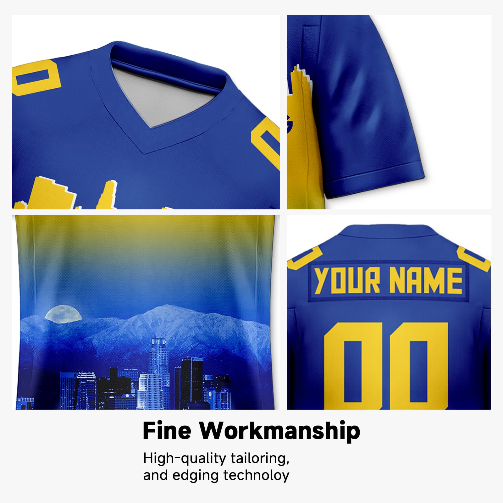 Custom Personalized Football Jersey with City Night Skyline Design - Men Women Youth Name & Number Jersey - Perfect for Game Day, Fan Gifts & Sports Fashion (Ideal for NFL Games, Birthday Presents & Team Support)