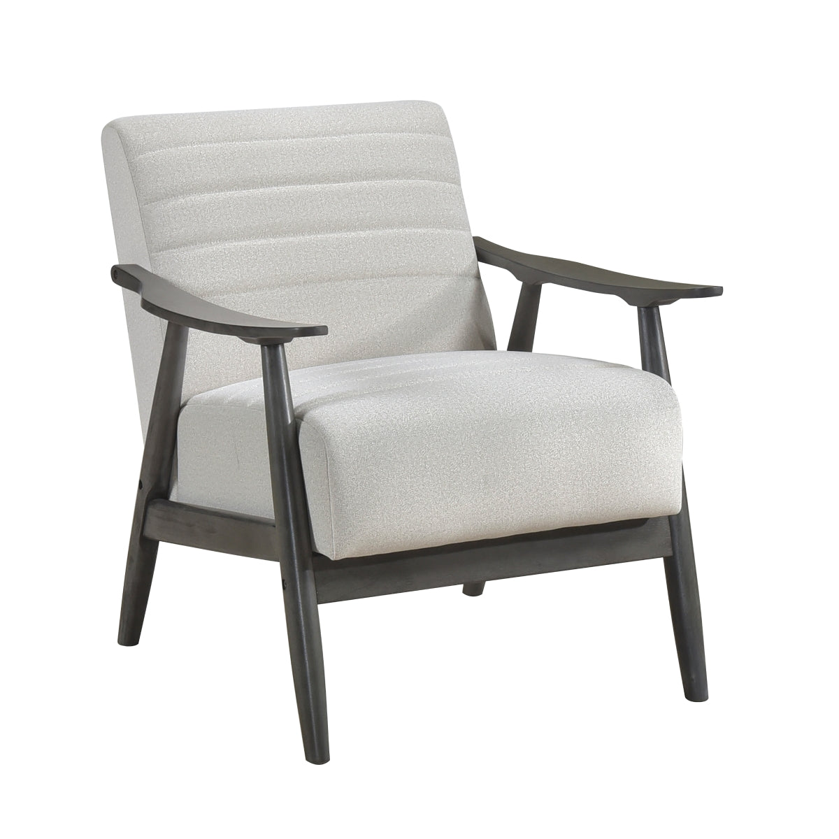 Greeley Pearl Hued Upholstered Wood Frame Chair - Elegant Living Room Seating for Home & Office Decor