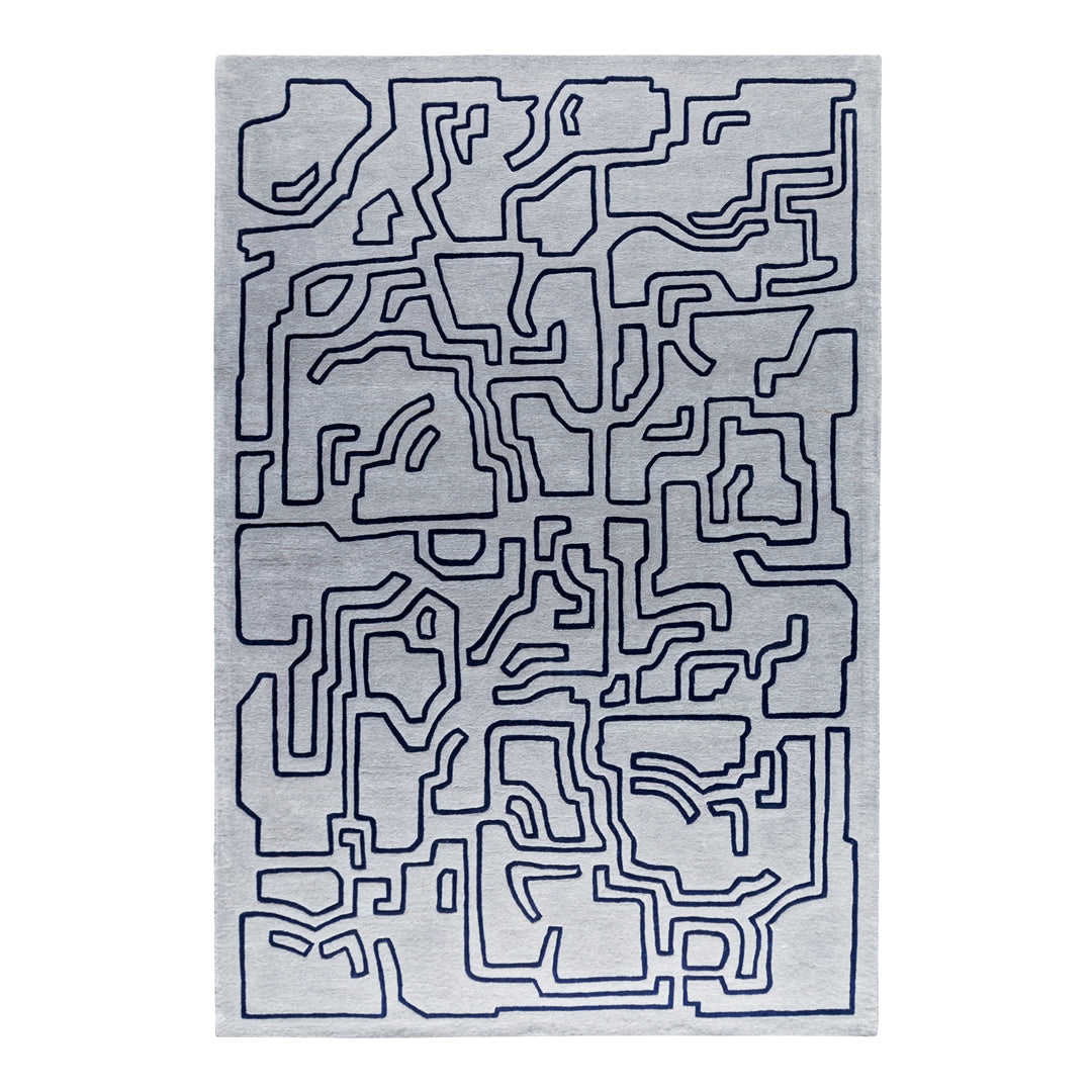 Fragment Structures Rug - Modern Geometric Design Handmade Area Rug for Living Room, Bedroom, Office - Soft & Durable Home Decor for Indoor Spaces
