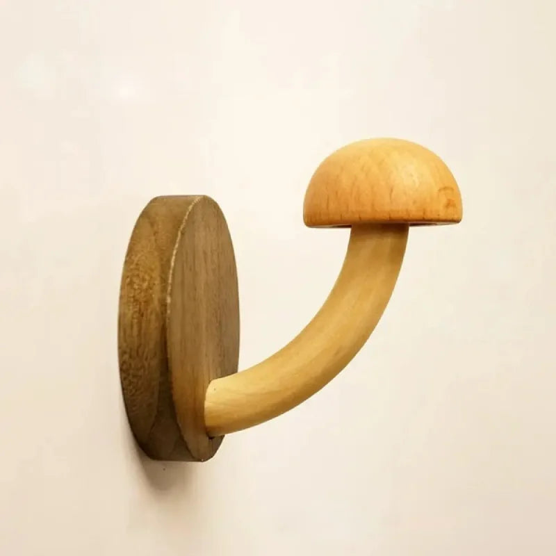 Mushroom Grove Wall Hooks - Set of 4 Rustic Wooden Hooks for Coats, Hats & Keys - Perfect for Entryway, Bedroom & Bathroom Organization