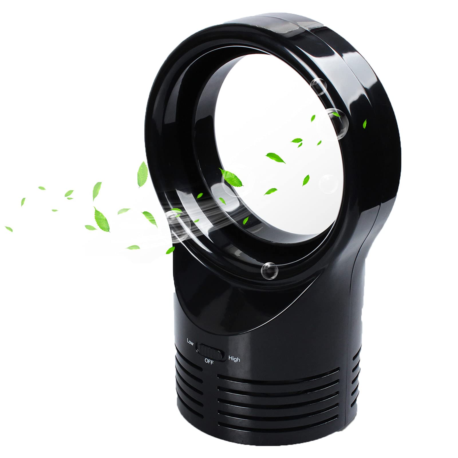 Bladeless Fan - Portable Personal Air Cooler with Two-Speed Control, Safe & Quiet Leafless Design for Home, Office, Bedroom, Baby Room | Desktop Electric Fan for Indoor & Outdoor Use | Lightweight & Durable Cooling Solution for Summer, Travel, Camping & Workspace