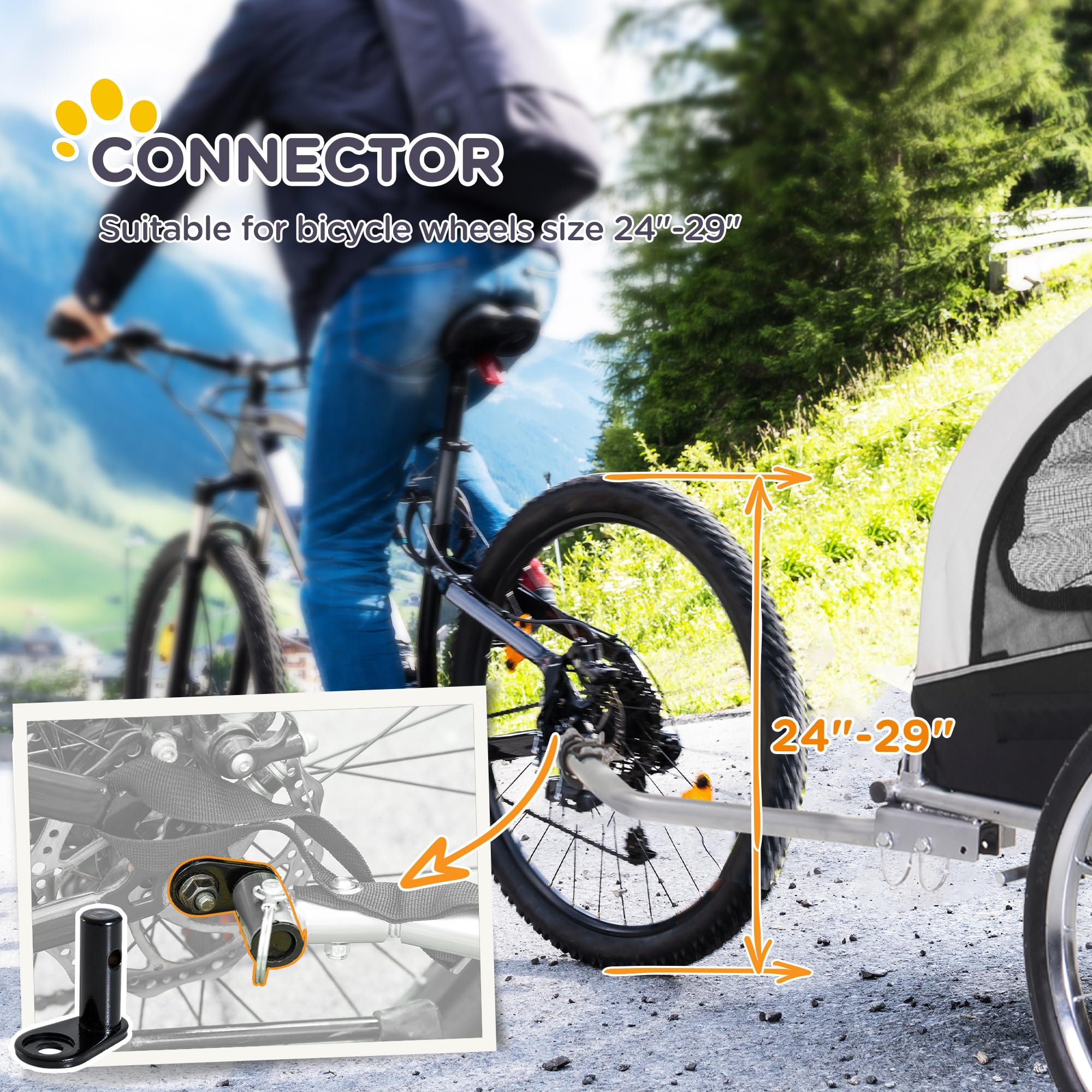 Aosom 2-in-1 Dog Bike Trailer & Pet Stroller with Canopy, Storage Pockets - Perfect for Cycling, Jogging, and Outdoor Adventures with Your Pet