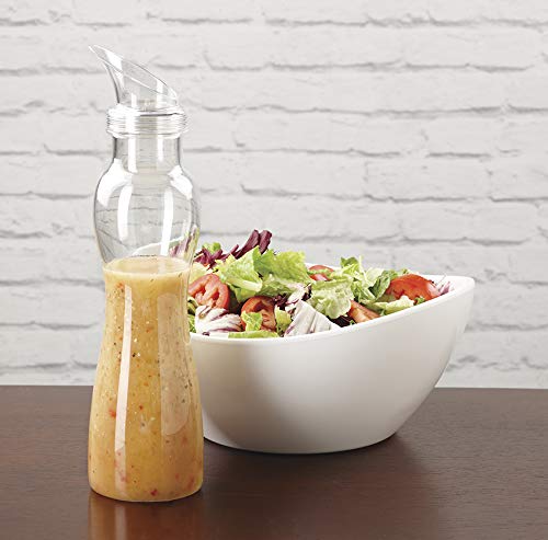 G.E.T. SDB-32-PC-B-CL-EC Clear Plastic Salad Dressing Bottles (4-Pack) - Perfect for Restaurants, Catering & Home Kitchen Use