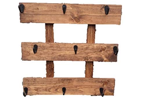 Rustic Wood Coffee Cup Rack - Wall Mounted Mug Holder for Kitchen Storage | Organize Mugs & Cups in Style for Coffee Bars & Farmhouse Kitchens