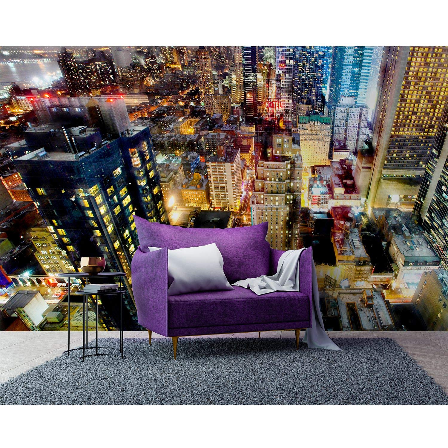 Startonight Mural Wall Art - Modern City Glam Urban Photo Wallpaper for Bedroom & Living Room Decor (100