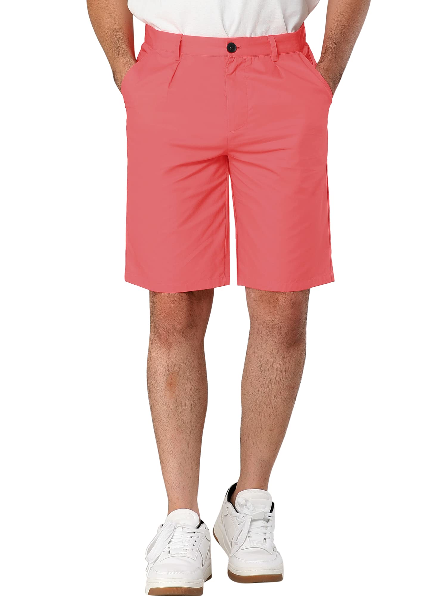 Lars Amadeus Men's Summer Slim Fit Chino Shorts - Breathable Flat Front Casual Walking Pants for Outdoor Activities, Beach & Travel