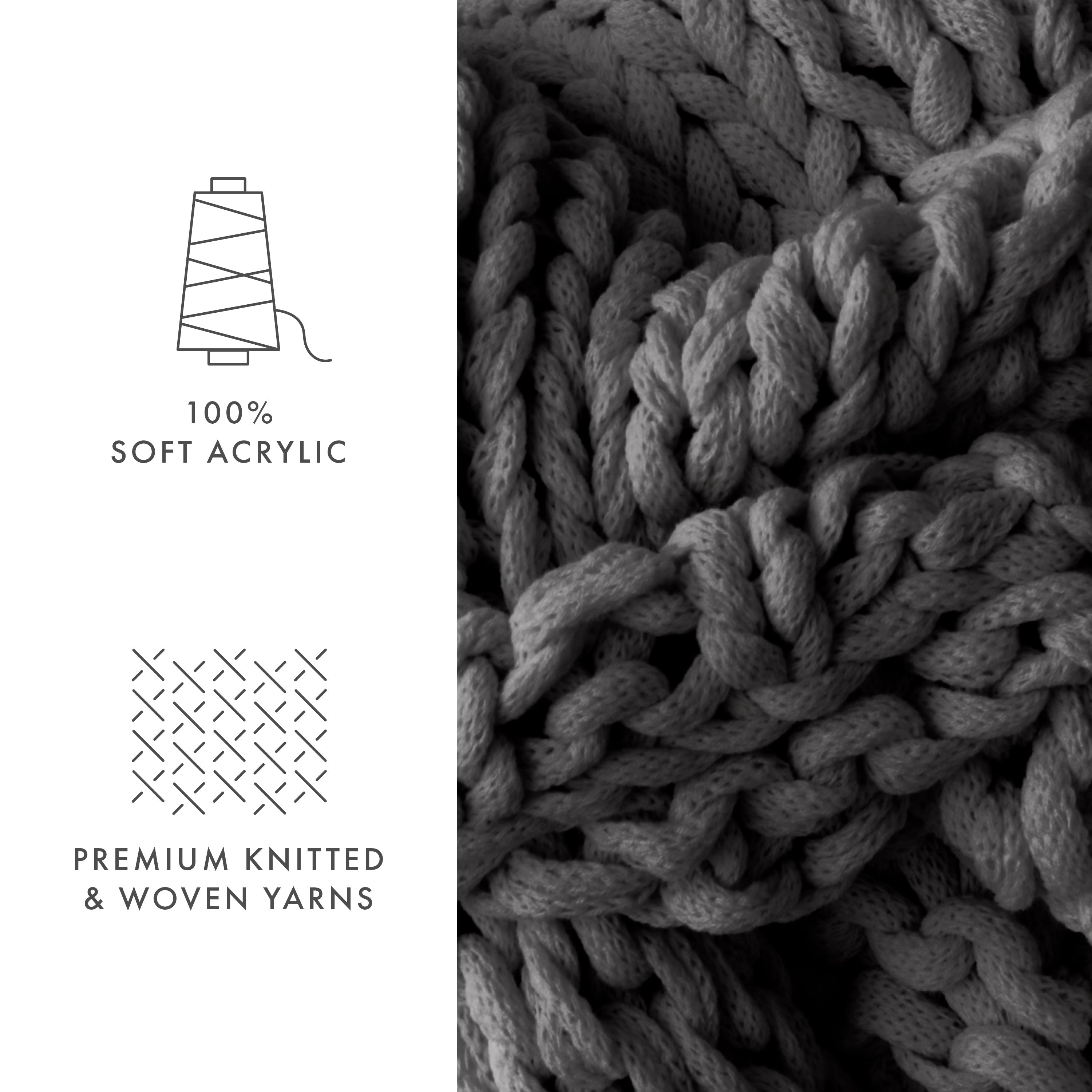 Cozy Oversized Chunky Knit Blanket - Soft & Warm Large Knitted Throw for Couch, Bed, Sofa - Perfect for Winter Nights, Home Decor & Gift Giving
