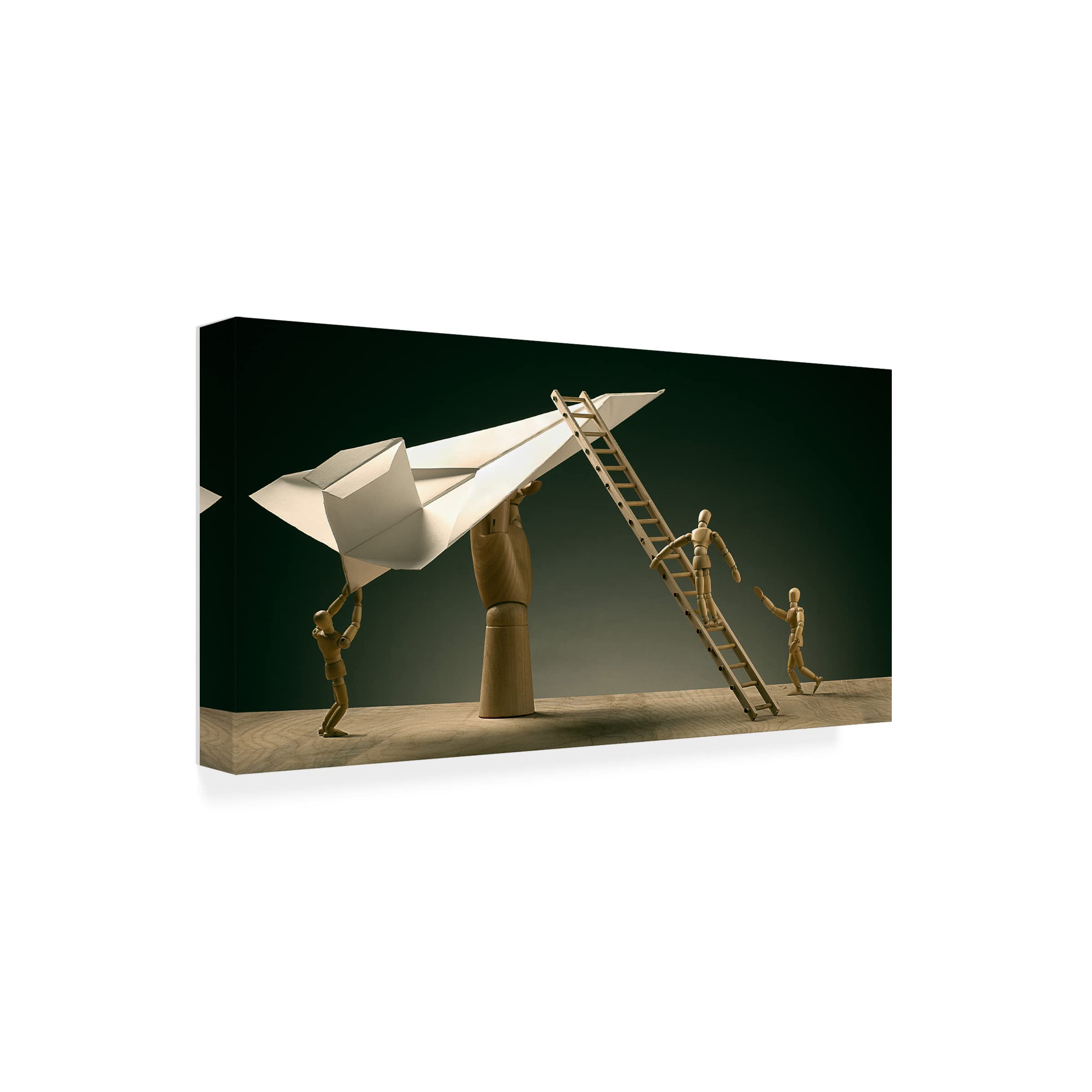 Trademark Fine Art 'Pre Flight Inspection' Aviation Canvas Wall Art by Timothy Tichy - Perfect for Pilot Gifts, Man Cave Decor & Airplane Themed Home Office
