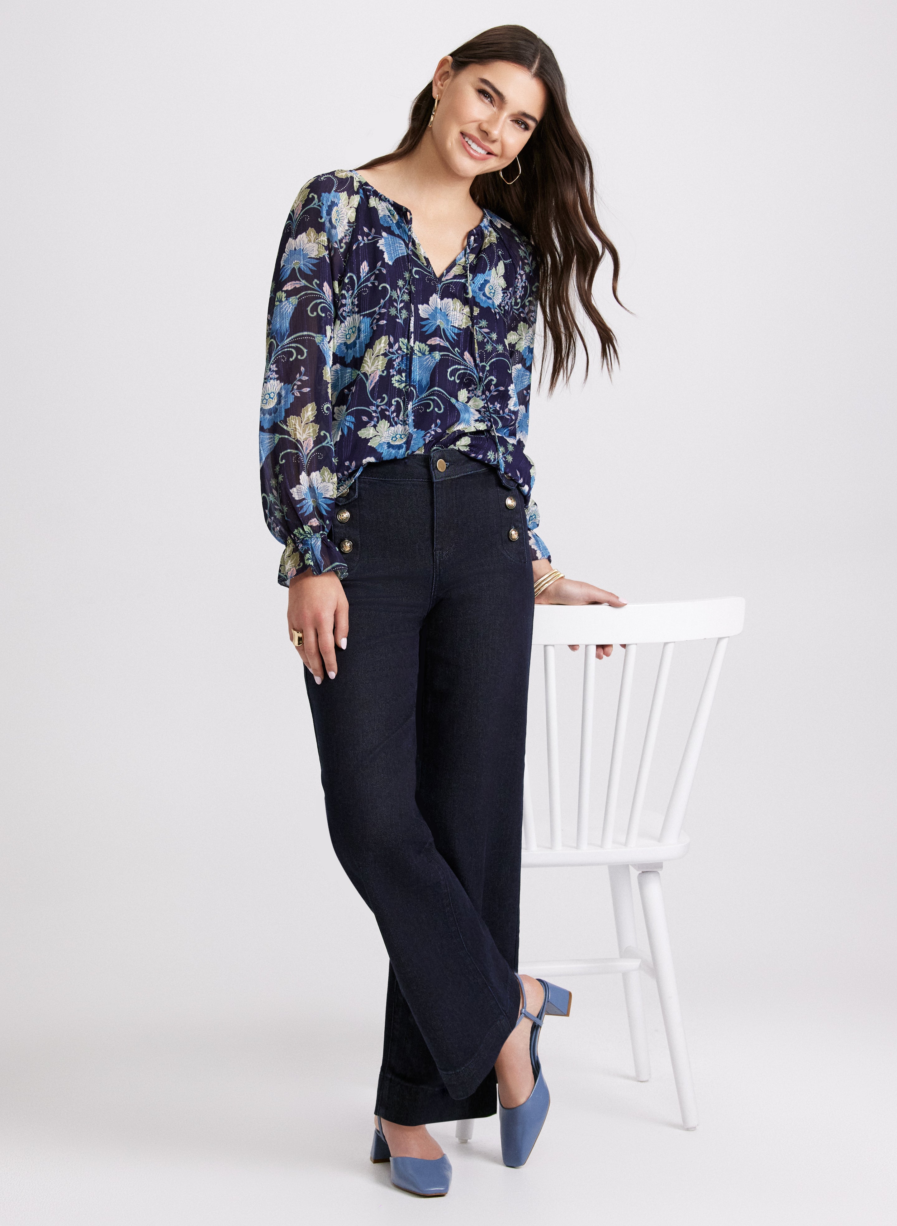 Floral Print Blouse for Women - Elegant Flowy Summer Tops - Boho Chic Casual Shirt for Office, Date Night & Vacation Outfits