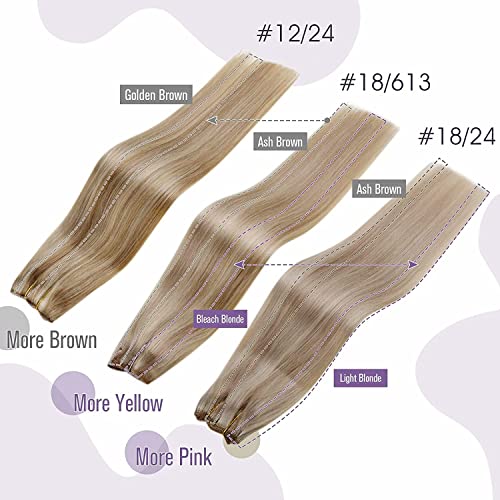 Premium Fish Line Halo Hair Extensions with Invisible Clips - Seamless 100% Human Hair Extensions for Length & Volume - Perfect for Weddings, Parties & Daily Styling