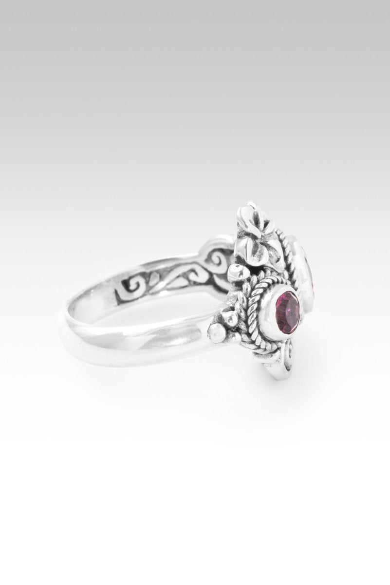 Heavenly Charm Ring II™ - Pink Fluorite & Rhodolite Garnet Sterling Silver Ring for Women | Elegant Jewelry Gift for Valentine's Day, Anniversary & Special Occasions
