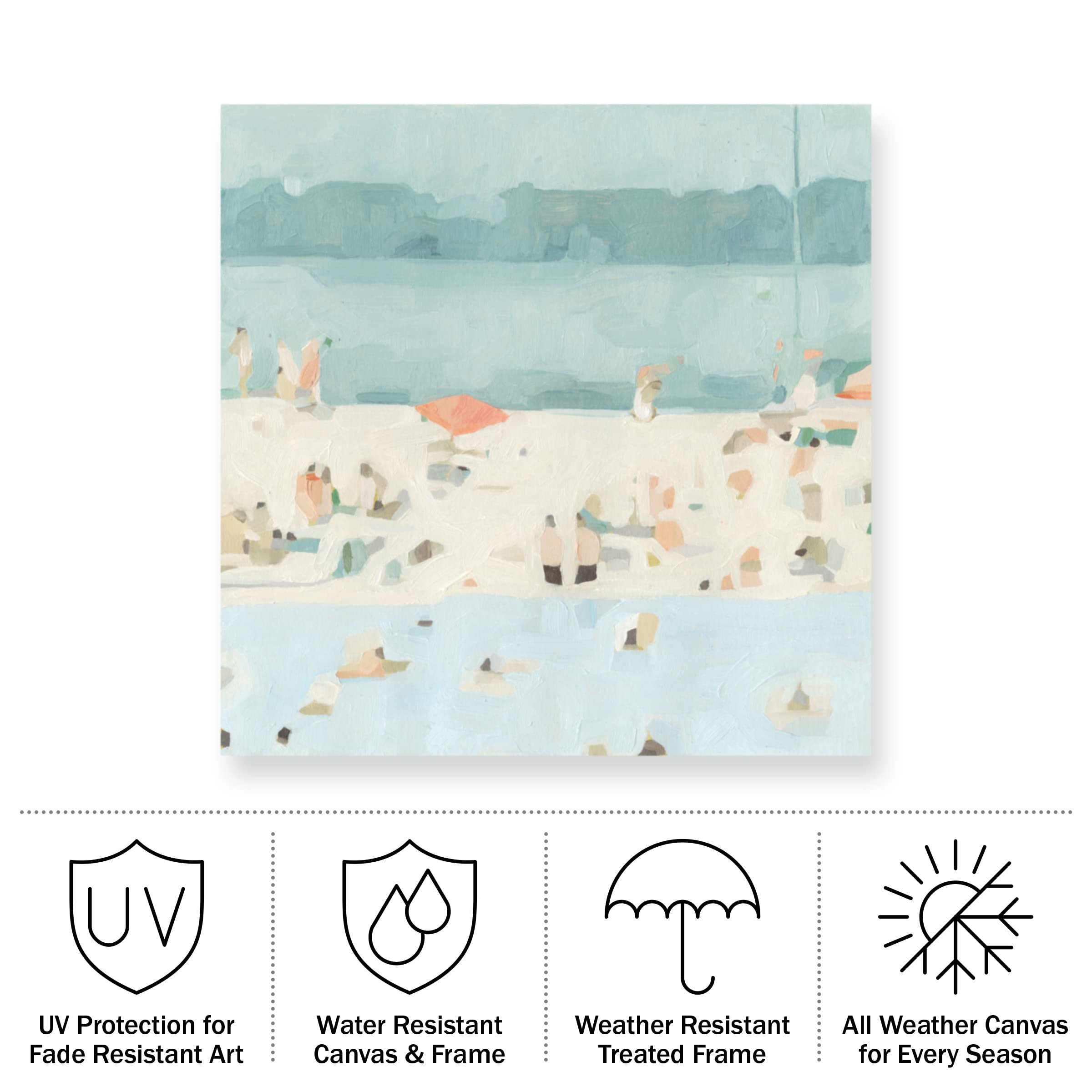 Emma Scarvey 'Sea Glass Sandbar II' Waterproof Outdoor Wall Art - Perfect for Patio, Garden, Beach House & Coastal Decor