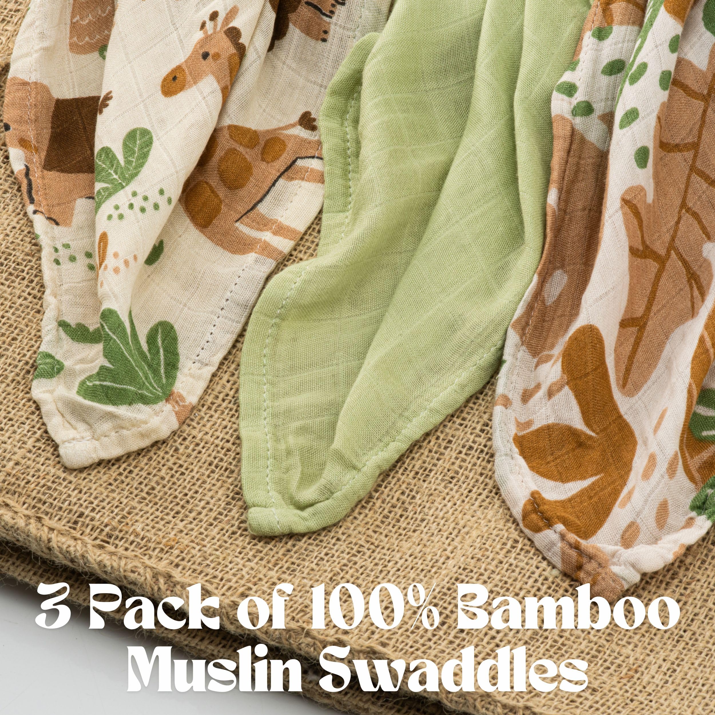 Premium Muslin Swaddle Blankets for Babies - Ultra Soft 3-Pack Receiving Blankets for Boys & Girls | Large Breathable Baby Essentials for Sleeping, Nursing & Travel