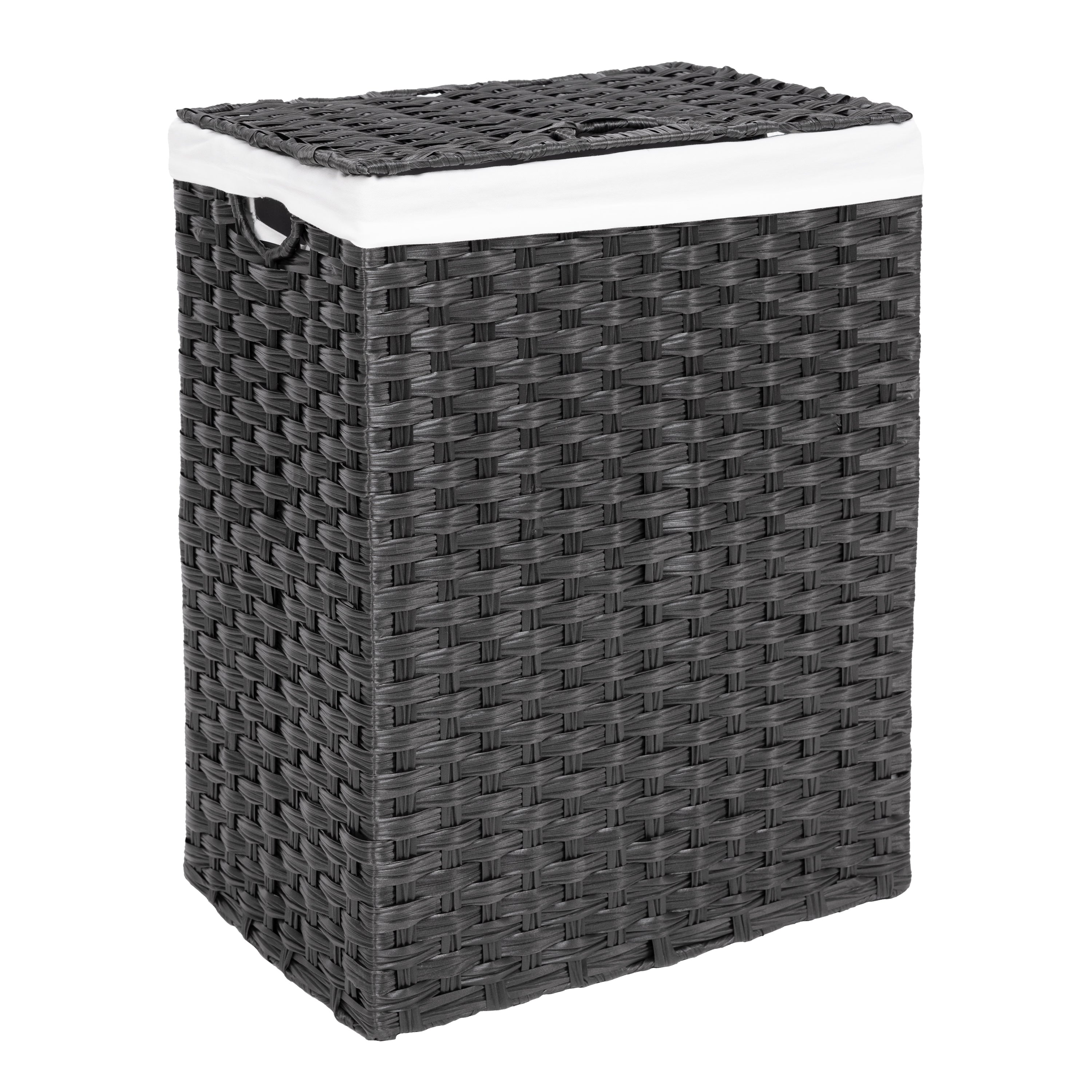 Handwoven Lidded Laundry Hamper Basket - Breathable Cotton Storage Bin for Clothes, Towels & Toys - Perfect for Bedroom, Bathroom & Nursery Organization