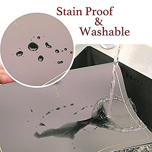 VUDECO Set of 6 Faux Leather Placemats - Heat Resistant, Waterproof & Stain Resistant Modern Dining Table Mats in Grey | Perfect for Everyday Meals, Dinner Parties & Holiday Gatherings
